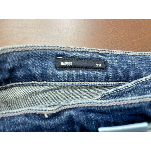 EDWIN Jeans 31 x 33 Maddox Slim Fit Straight Leg Shelter Blue Denim Stretch $208 - Picture 9 of 9